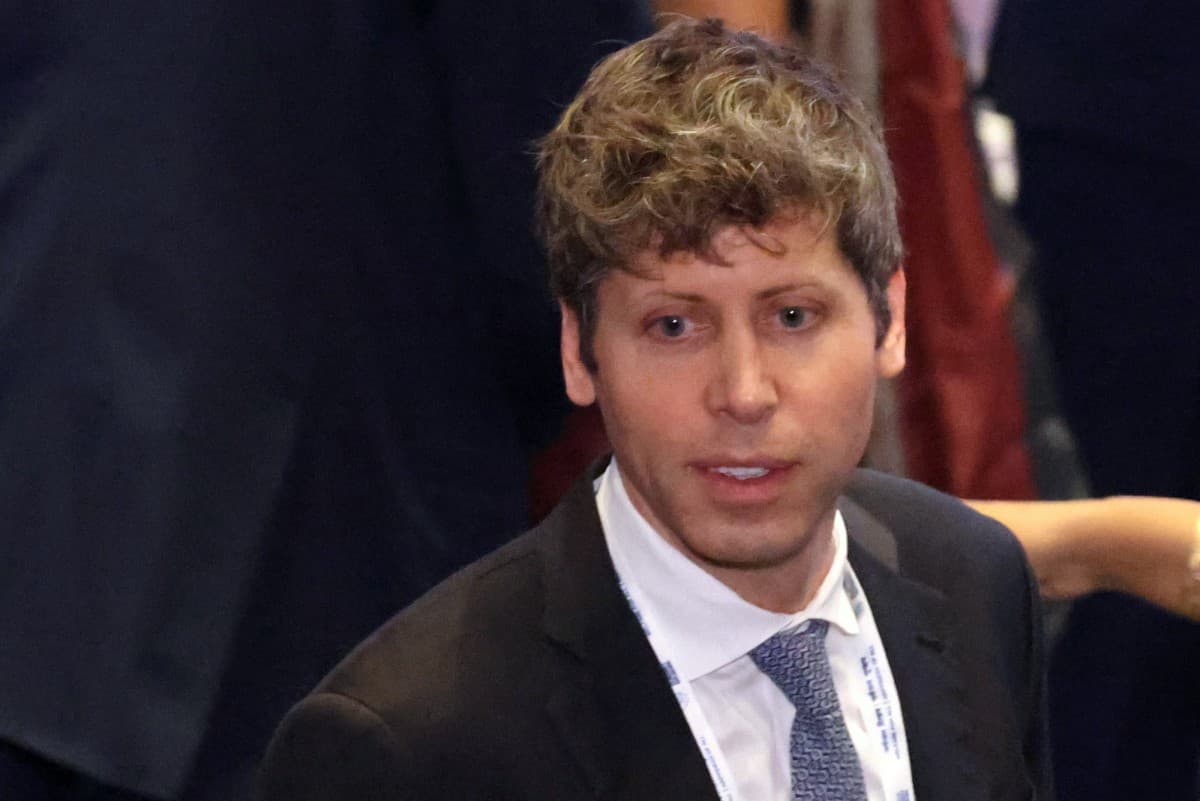 OpenAI CEO Sam Altman attends the AI Impact Summit in New Delhi on February 19, 2026. (Photo by Ludovic MARIN / AFP)