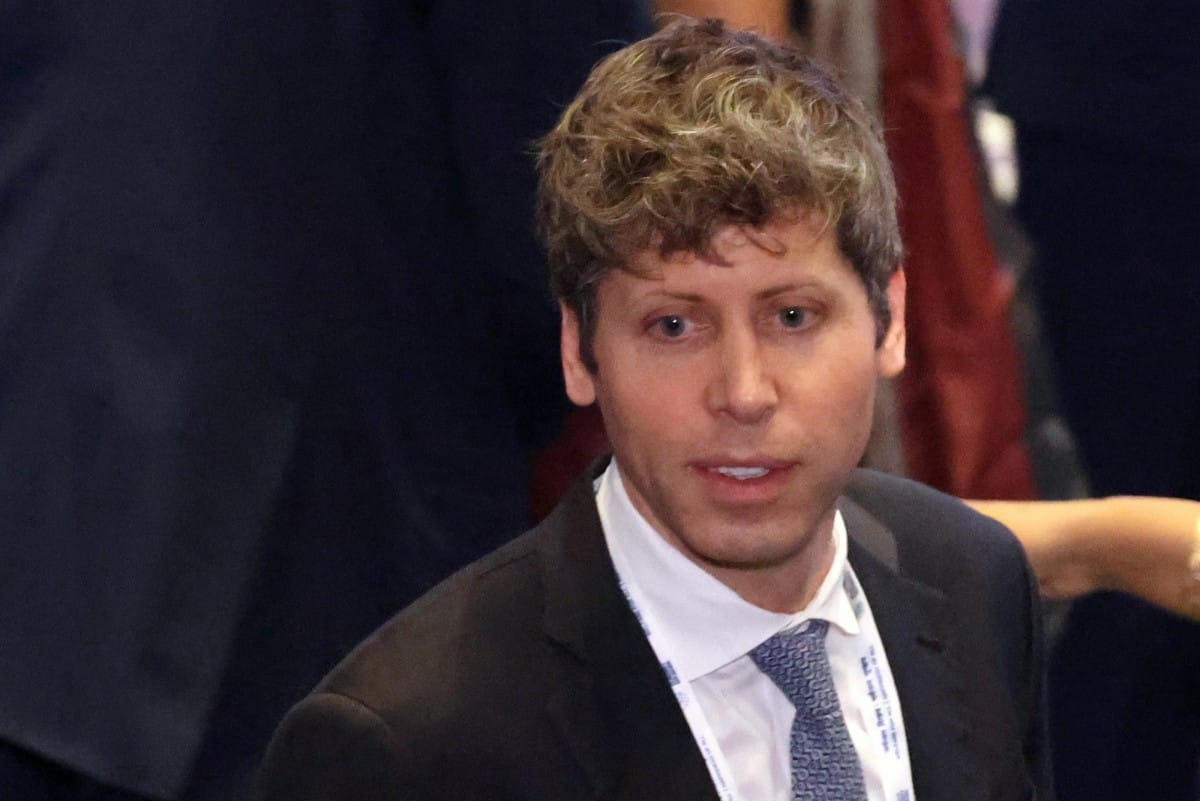 OpenAI CEO Sam Altman attends the AI Impact Summit in New Delhi on February 19, 2026. (Photo by Ludovic MARIN / AFP)