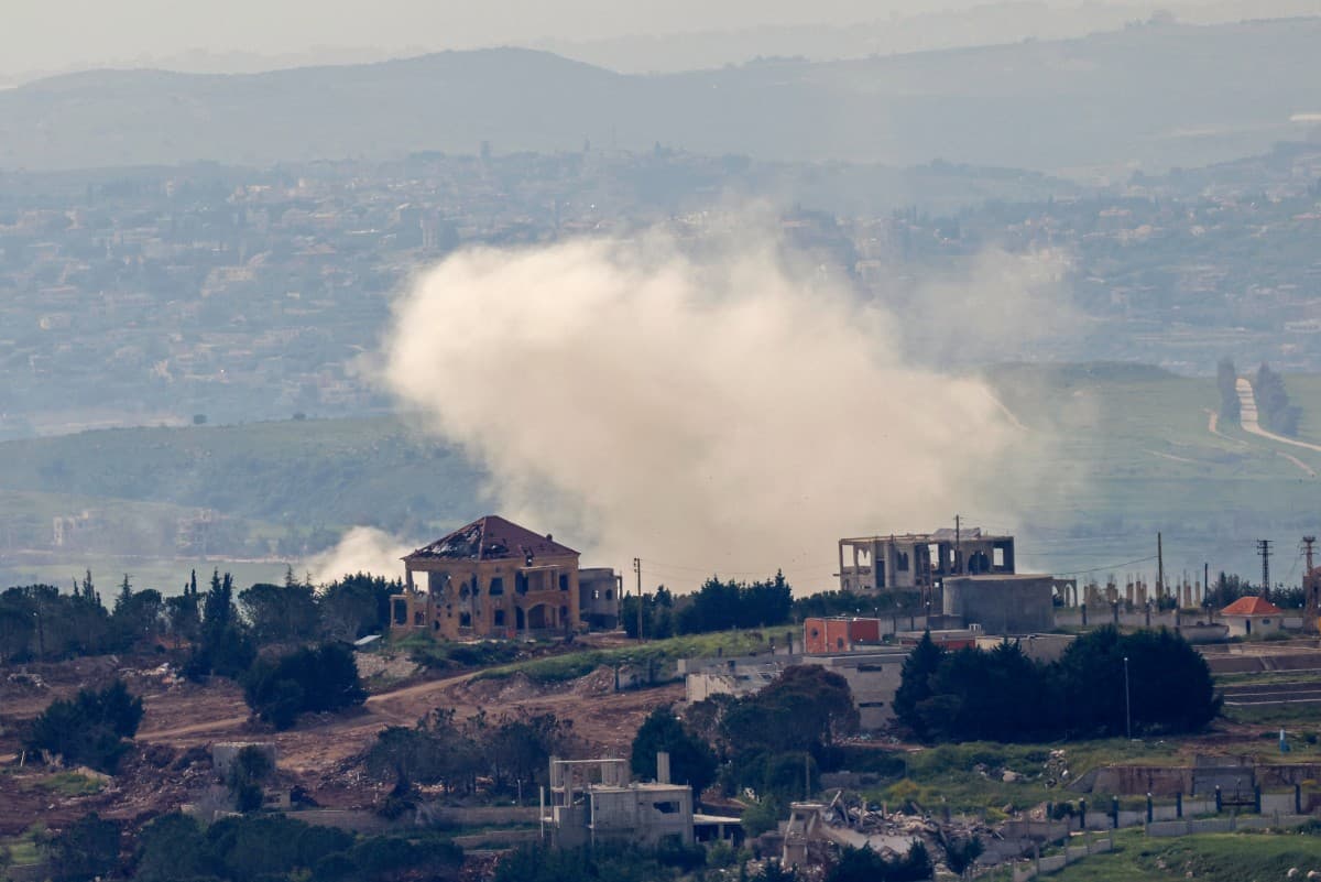 Smoke rises over the southern Lebanese village of Taybeh near the border as seen from the Upper Galilee in northern Israel, on April 25, 2026. (Photo: AFP)