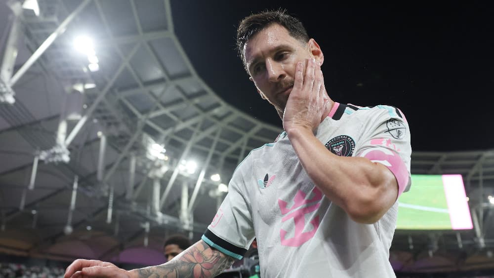 Lionel Messi #10 of Inter Miami CF reacts after the MLS match between Inter Miami CF and Columbus Crew at Nu Stadium on August 01, 2026 in Miami, Florida. (AFP)