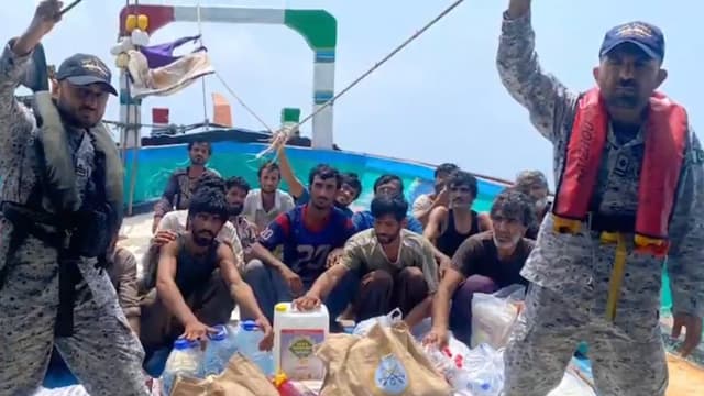Pakistan Navy successfully rescued fishing vessel AL JALALI, stranded about 120 NM south of Gwadar after engine failure. The rescue operation, coordinated through JMICC, ensured the safety of all 19 crew members, including 11 Pakistanis and 8 Iranians. (P
