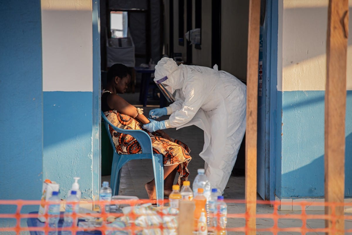 the Ebola Treatment Center of the Center Médical Évangélique (CME), in Bunia, Ituri, in the east of the Democratic Republic of Congo on June 23, 2026. (Photo by Benediction MURHABAZI / AFP)