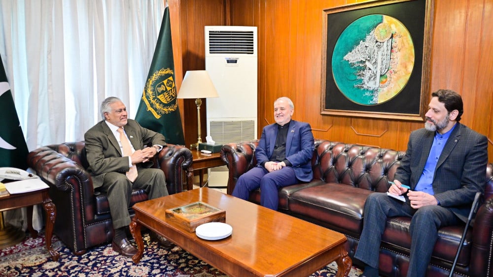 Iranian Ambassador Reza Amiri Moghadam meets with Pakistan’s Deputy Prime Minister and Foreign Minister Ishaq Dar on Wednesday, August 12, 2026. (MOFA/X)