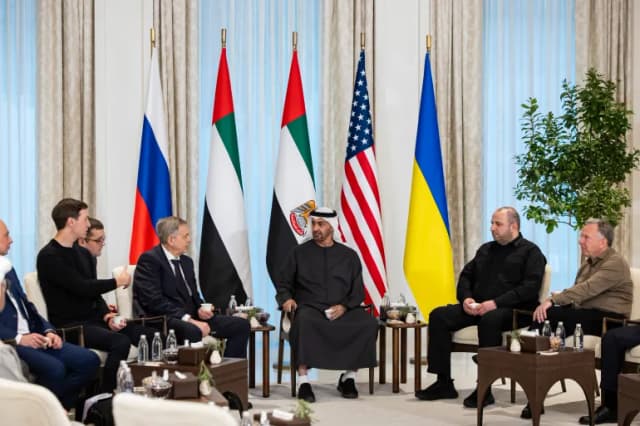 Emirati, US, Ukrainian, and Russian officials attend UAE-hosted trilateral talks at Al Shati Palace in Abu Dhabi on January 23, 2026. (File photo: Handout/UAE Presidential Court)