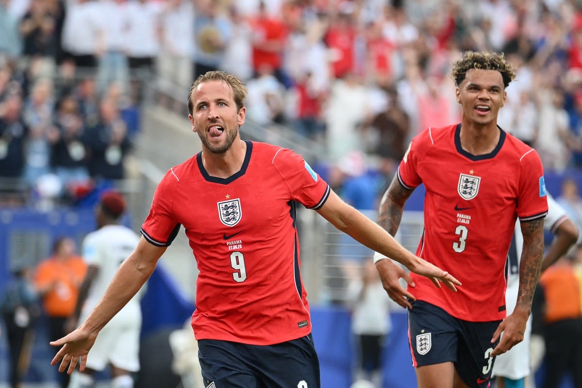 England's forward #09 Harry Kane celebrates scoring his team's second goal during the 2026 World Cup Group L football match between Panama and England at New York. (Photo: AFP)