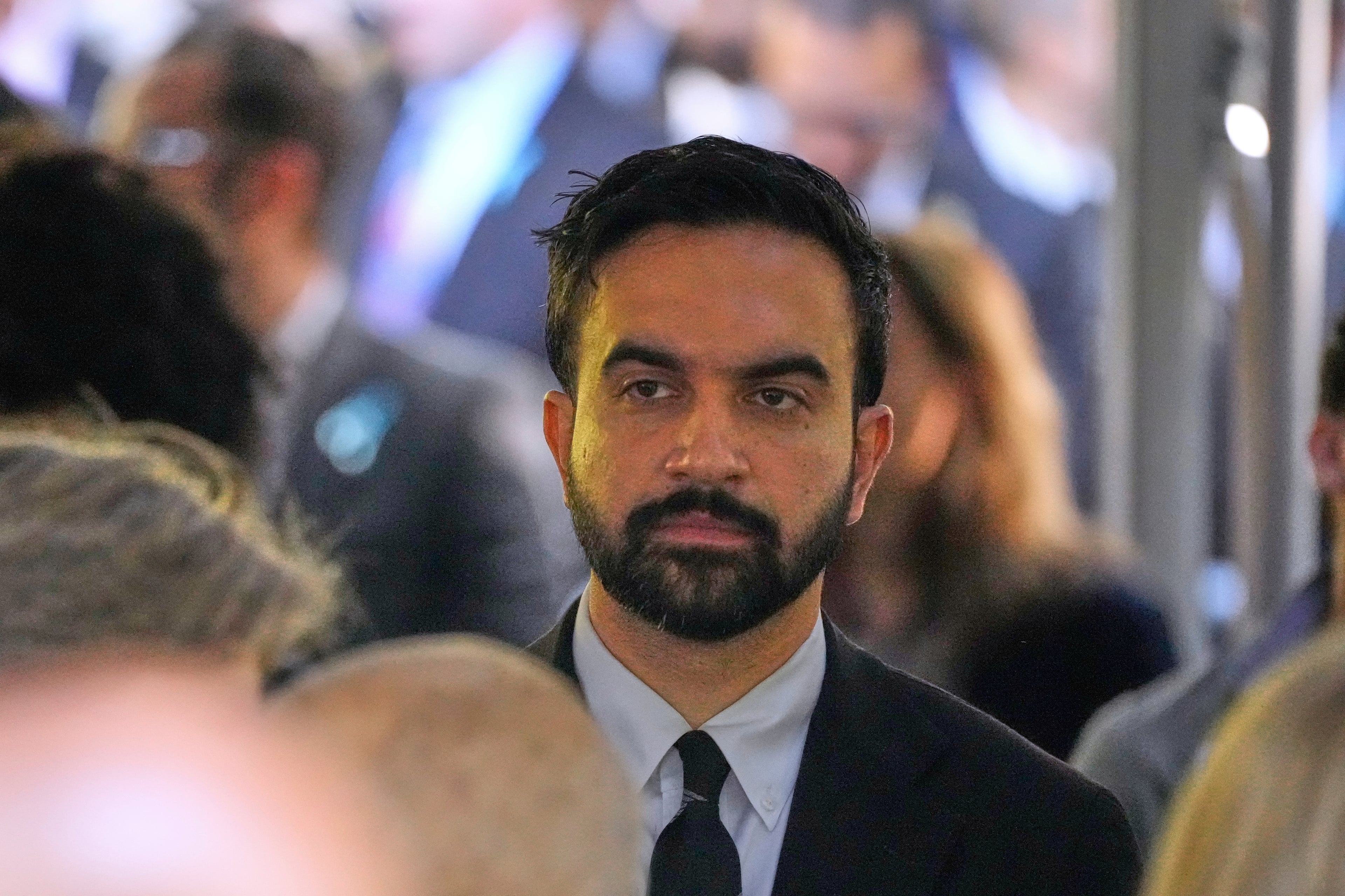 NYC mayoral candidate Zohran Mamdani participates during a ceremony commemorating the anniversary of the 9-11 terror attacks in New York, Thursday, September 11, 2025. (AP)
