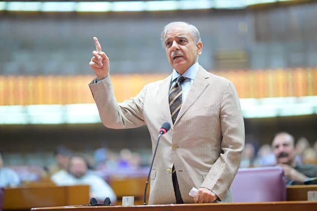 Pakistan Prime Minister Shehbaz Sharif addressing the Budget Session of the National Assembly in Islamabad on June 13, 2026. (PMO)