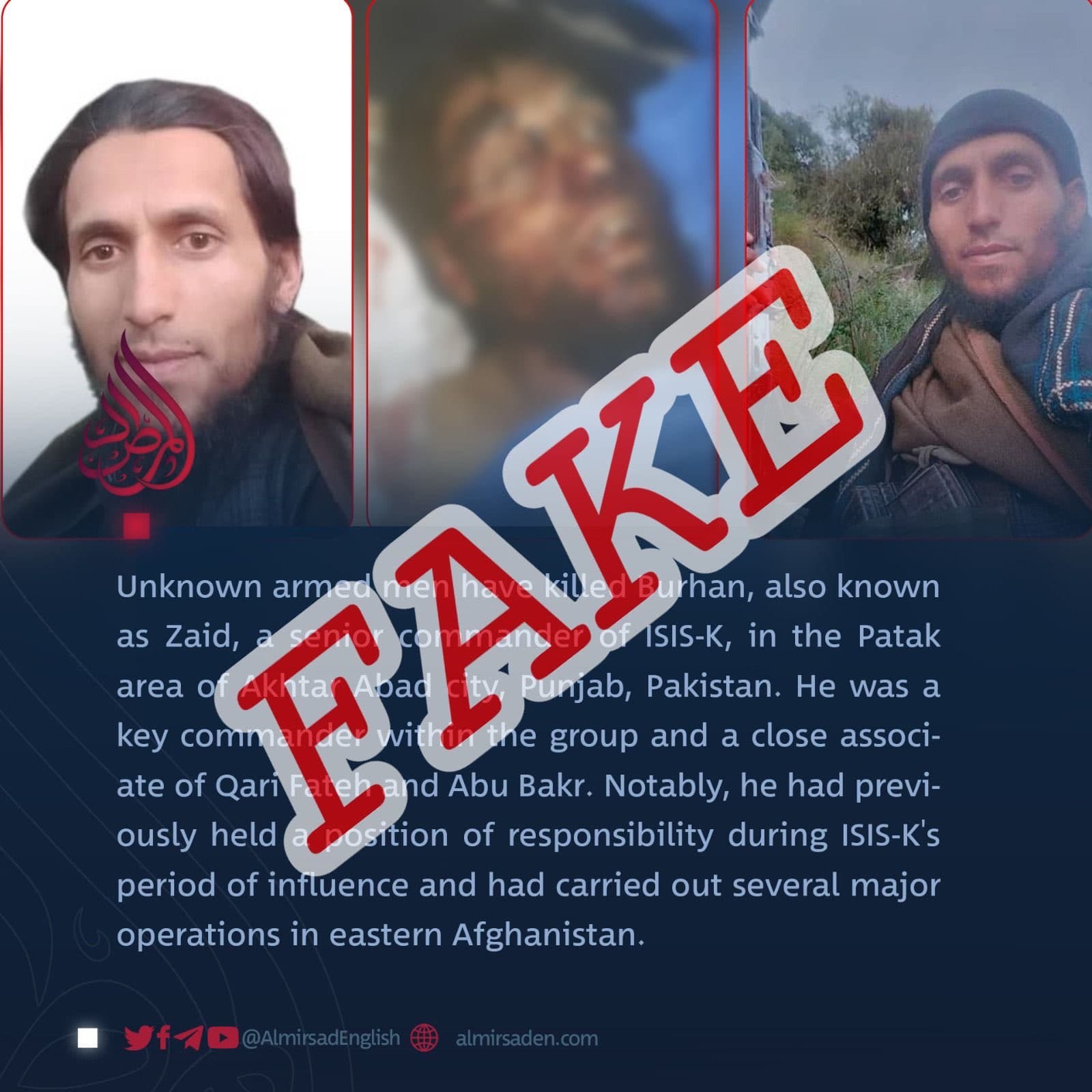Pakistan denies report of ISIS-K commander killed in southern Punjab