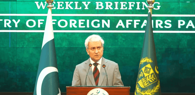 Weekly press briefing (Screen grab: X/@ForeignOfficePk)