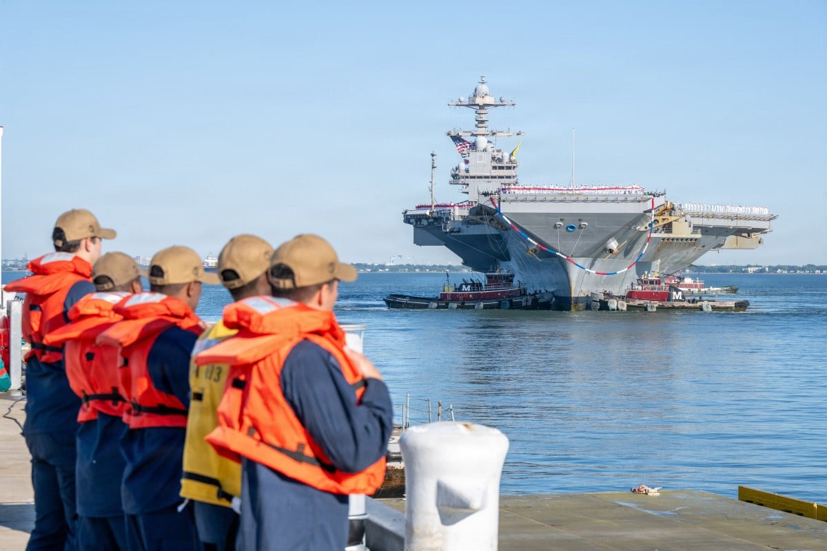 USS Gerald Ford aircraft carrier returns home after 326-day deployment