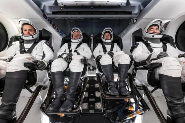 Official portrait of NASA’s SpaceX Crew-11 to the International Space Station: from left, Roscosmos cosmonaut Oleg Platonov; NASA astronaut Mike Fincke; JAXA astronaut Kimiya Yui; and NASA astronaut Zena Cardman. (Image: SpaceX)