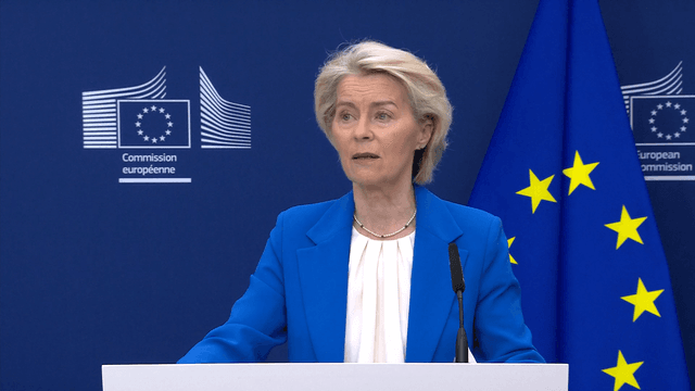College meeting by European Commission President Ursula von der Leyen on the impact of the situation in the Middle East on the European Union on April 13, 2026. (European Commission)