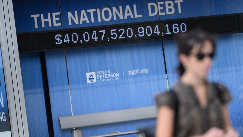 An electronic display shows the national debt in Washington, DC, on August 19, 2026. The US gross national debt has surged past $40 trillion for the first time, government data showed Wednesday. (Photo: AFP)