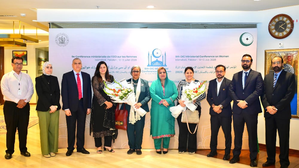 Pakistan's Parliamentary Secretary for Human Rights Saba Sadiq meets with Egypt's Minister Amal Amar ahead of the 9th OIC Ministerial Conference on Women in Islamabad on July 11, 2026. (Pakistan Ministry of Human Rights)