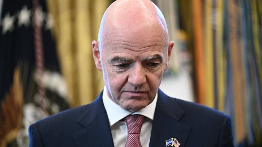 FIFA president Gianni Infantino looks on during a meeting with the White House Task Force on the FIFA World Cup 2026 in the Oval Office of the White House in Washington, DC on November 17, 2025 (AFP)