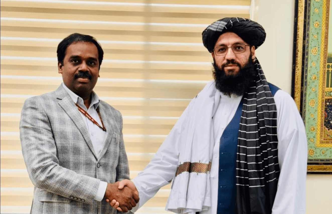 The Chargé d’Affaires of the Embassy of Afghanistan in New Delhi, Noor Ahmad Noor, met with Anand Prakash, Joint Secretary of the Pakistan, Afghanistan, Iran (PAI) Division at the Ministry of External Affairs of India. (X/AFGEmbassyINDIA)