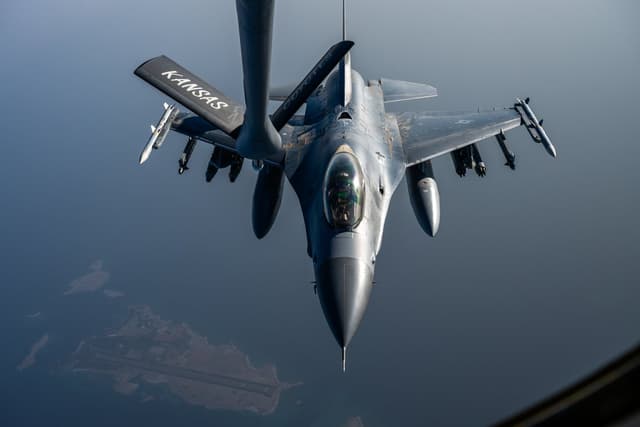 US Air Force F-16 fighter aircrafts among more than 100 land and sea-based aircraft supporting Project Freedom (Photo: X@CENTCOM).