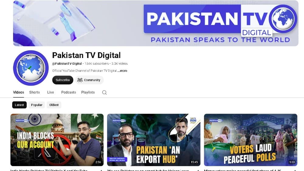 India blocks Pakistan TV Digital's X, YouTube accounts over CJP protest coverage
