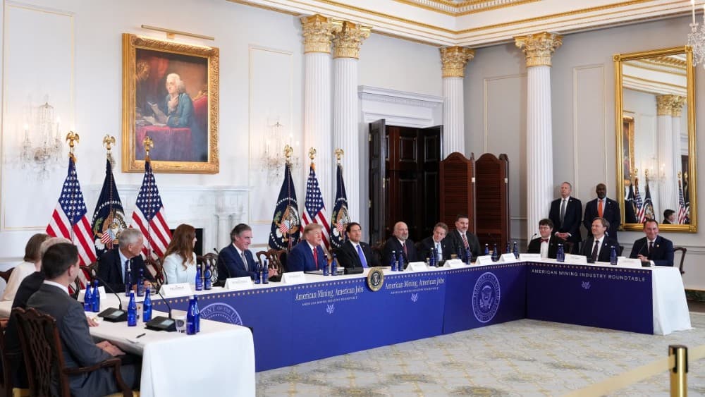 President Donald Trump speaks during a roundtable on the American mining industry at the U.S. Department of State on August 07, 2026, in Washington, DC. (Photo: AFP)