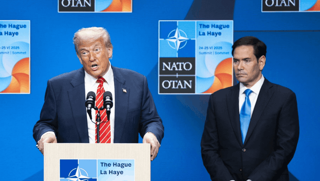 FILE: US President Donald Trump during a press conference after the NATO summit at the World Forum, The Hague. (ANP MAG/AFP)