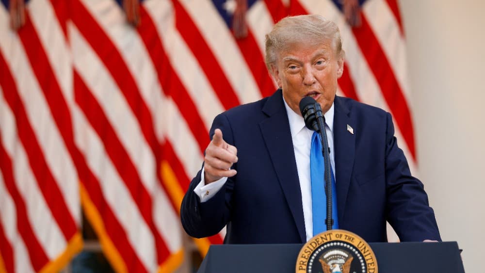U.S. President Donald Trump speaks as he hosts a dinner in the Rose Garden at the White House on September 02, 2026 in Washington, DC. President Trump invited Republicans in competitive races to a Rose Garden dinner ahead of the November elections. Kevin