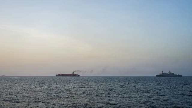 Distant view of Iranian-flagged cargo vessel MV Touska in the Arabian Sea. (Photo: CENTCOM/File)