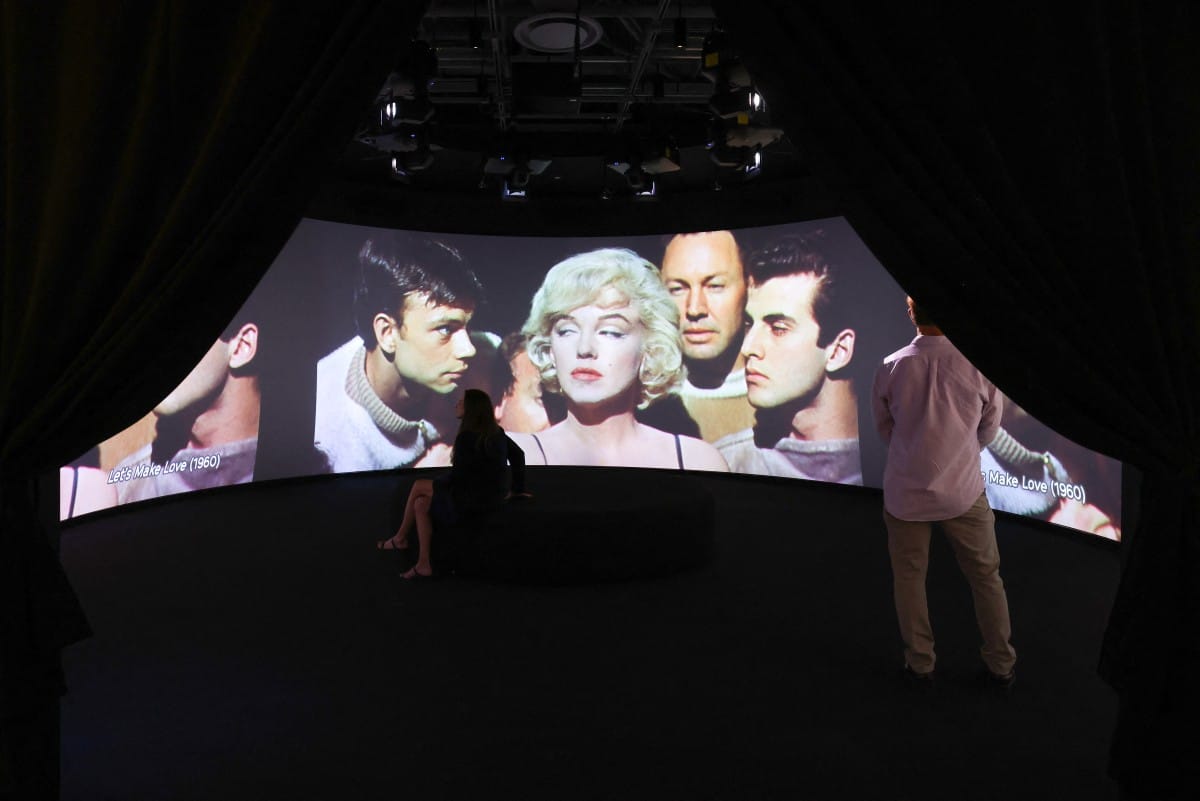 An exhibit is seen during the Exhibition Preview for "Marilyn Monroe: Hollywood Icon" Hosted by The Academy Museum at Academy Museum of Motion Pictures, in Los Angeles, on May 27, 2026. (Photo by VALERIE MACON / AFP)