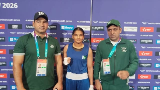 Pakistani boxer Fatima Zahra at the Commonwealth Games 2026 in Glasgow, Scotland (Photo: fb/PakistanBoxingFederation)