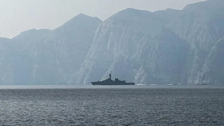 Navy vessel is seen sailing in the Strait of Hormuz, a vital waterway through which much of the world's oil and gas passes, on March 1, 2026. (File photo: AFP)