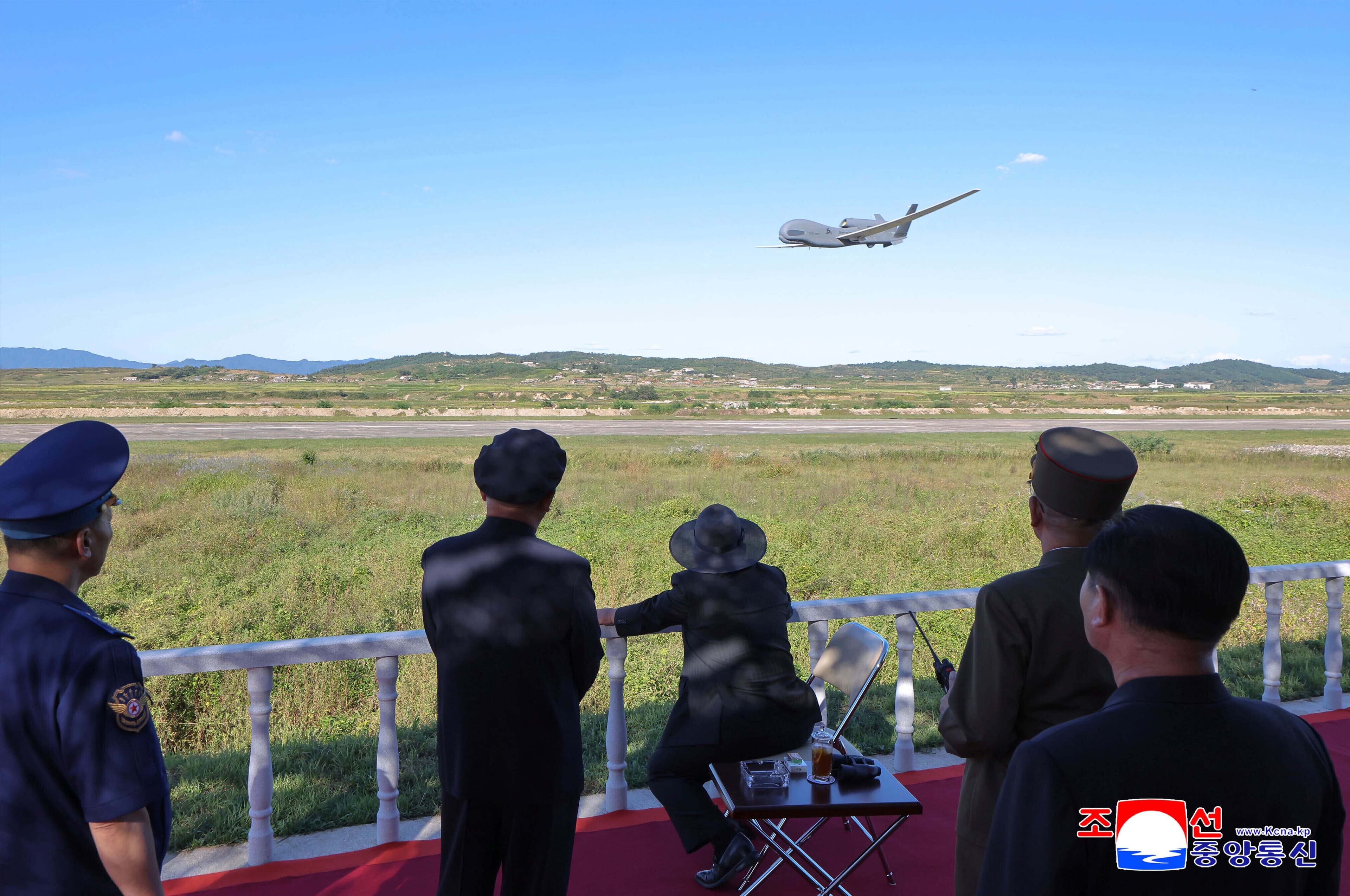 Kim Jong Un inspects a drone test
