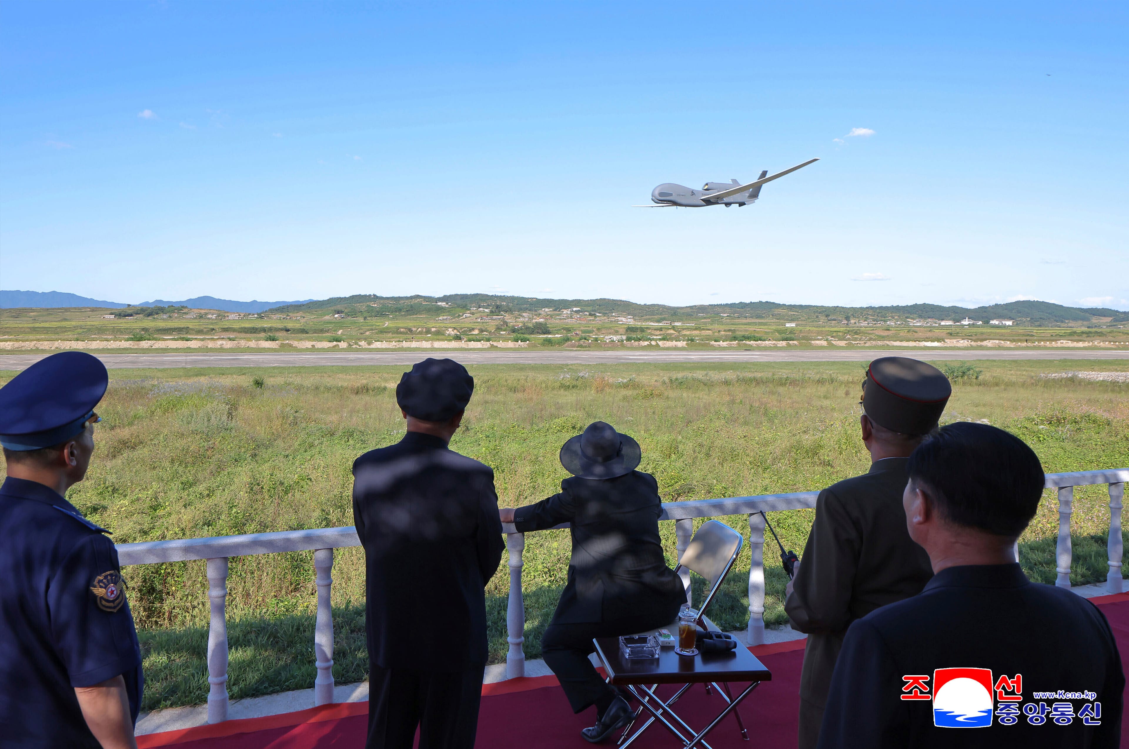 Kim Jong Un inspects a drone test