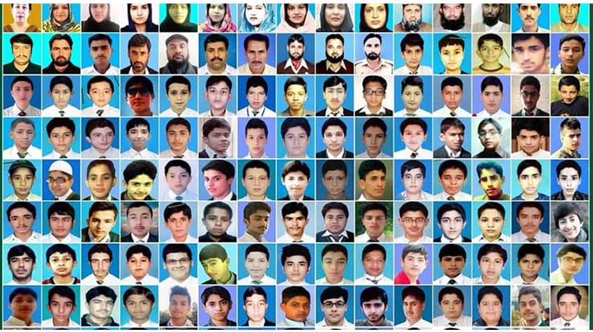 File photo - Collage of APS martyred students (Radio Pakistan)